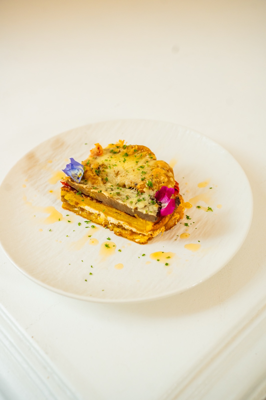 Plantagna, lasagne de plantains et burrata